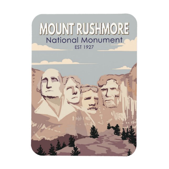 Nationalmonumentet i Rushmore South Dakota Magnet (Vertikal)