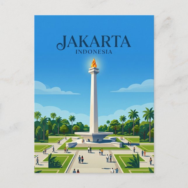 Nationalmonumentet (Monas) Indonesien Vykort (Framsida)