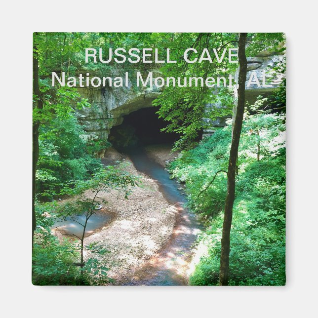 Nationalmonumentet Souvenir Magnet-Russell Cave Magnet (Framsidan)