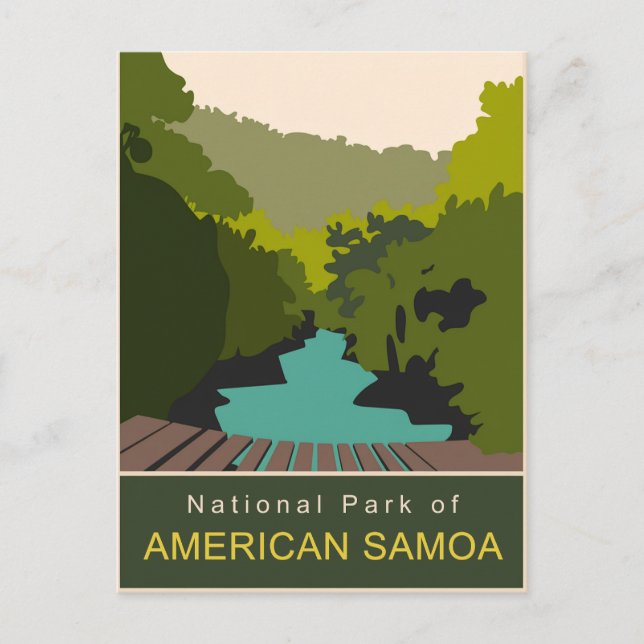 Nationalpark Amerikanska Samoa Minimal Reskonst Vykort (Framsida)