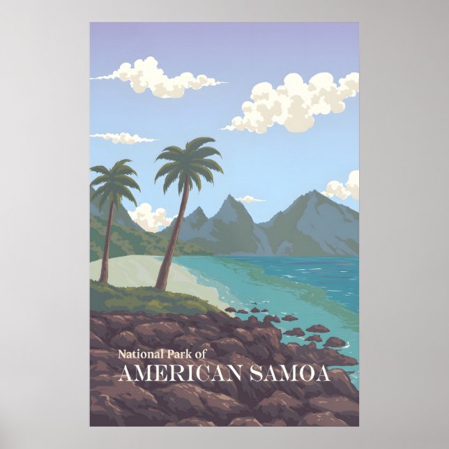 Nationalpark Amerikanska Samoa Reseskylt Poster (Framsidan)
