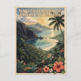 Nationalpark Amerikanska Samoa Vintage Resa Vykort