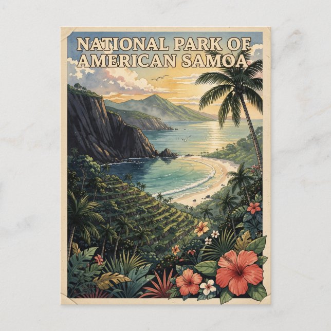 Nationalpark Amerikanska Samoa Vintage Resa Vykort (Framsida)