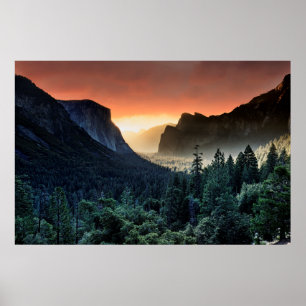 Nationalpark för soluppgång Yosemite Poster
