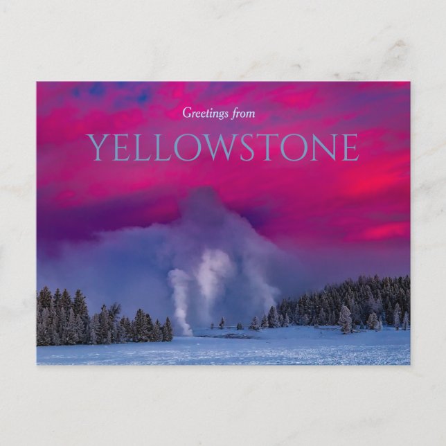 Nationalpark Geysers Yellowstone vykort  (Framsida)