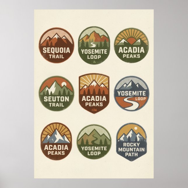 Nationalpark-märke Reseskylt Poster (Framsidan)