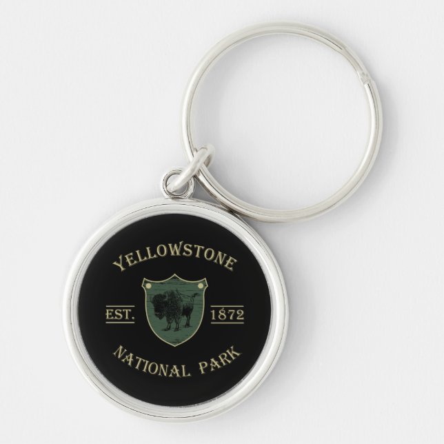 nationalpark rund silverfärgad nyckelring (Framsidan)