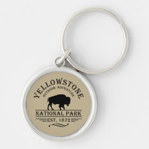 nationalpark rund silverfärgad nyckelring