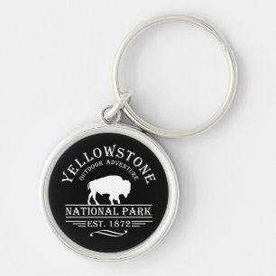 nationalpark rund silverfärgad nyckelring