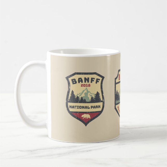 NationalparkBanff för vintage kanadensiska Kaffemugg (Vänster)