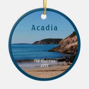 Nationalparken Acadia Sand Beach Maine Julgransprydnad Keramik