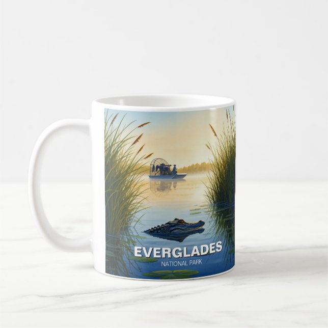 Nationalparken Airboat och Alligator Everglades Kaffemugg (Vänster)