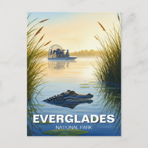 Nationalparken Airboat och Alligator Everglades Vykort
