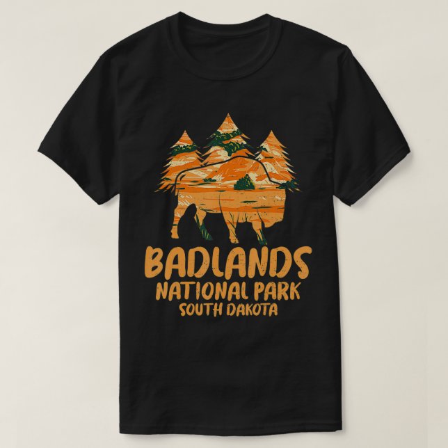 Nationalparken Badlands South Dakota Hiking Mounta T Shirt (Design framsida)