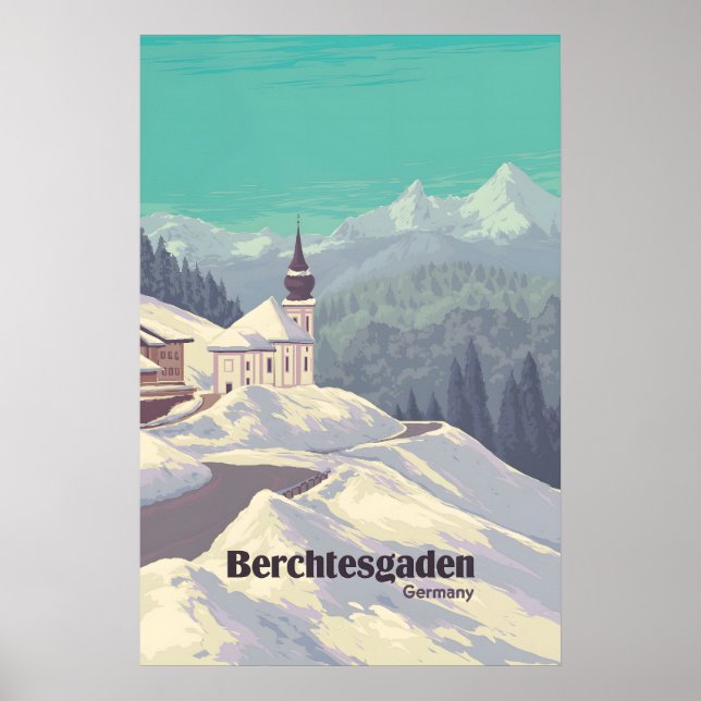 Nationalparken Berchtesgaden Tyskland Resa Affisch (Framsidan)