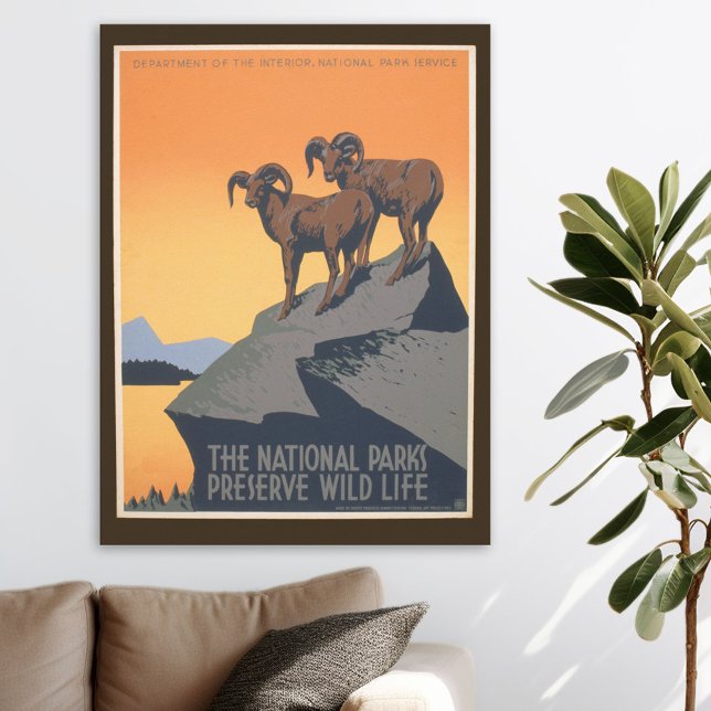 Nationalparken - Bevara Wildlife - Vintage affisch (Skapare uppladdad)