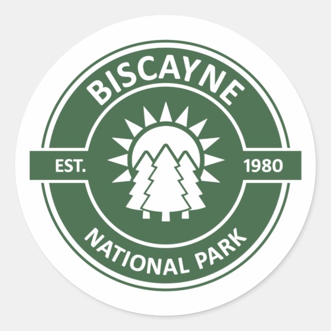 Nationalparken Biscayne Runt Klistermärke (Framsida)