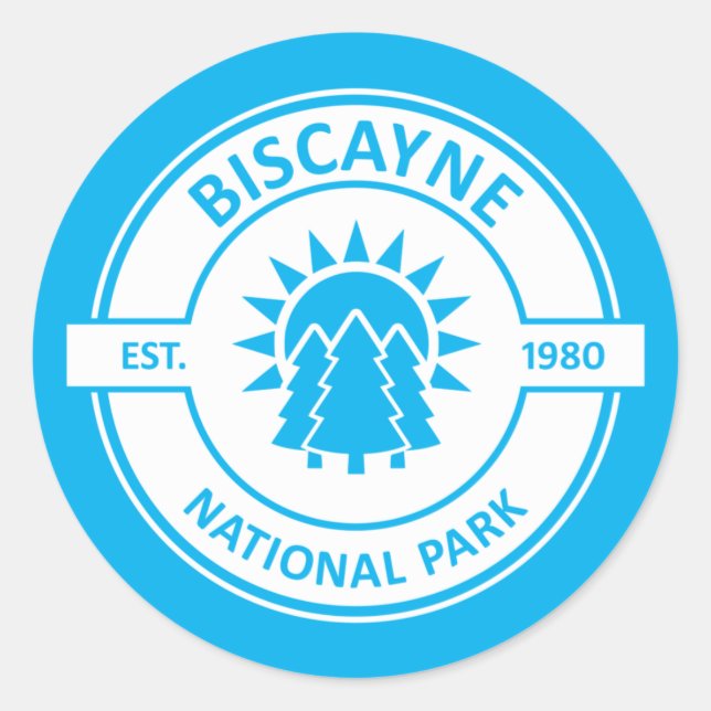 Nationalparken Biscayne Runt Klistermärke (Framsida)