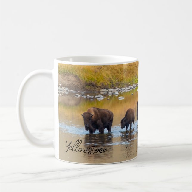 Nationalparken Bison River Crossing Yellowstone Kaffemugg (Vänster)