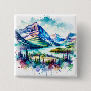 Nationalparken Bright Watercolor Glacier Knapp