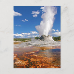 nationalparken Castle Geyser Eruption Yellowstone. Vykort
