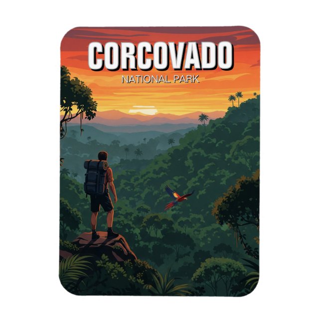 Nationalparken Costa Rica Corcovado Magnet (Vertikal)