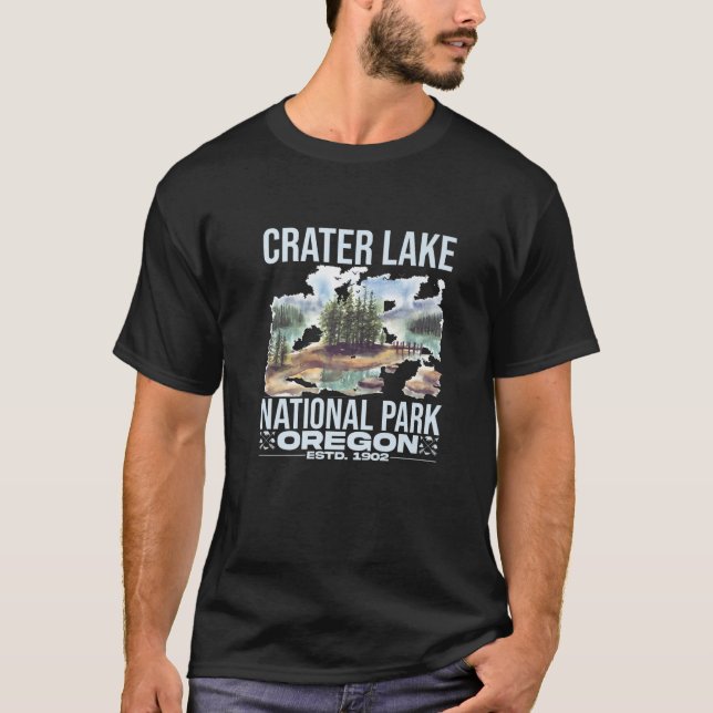 Nationalparken Crater Sjö, där Oregon Camping anli T Shirt (Framsida)