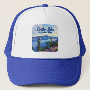 Nationalparken Crater Sjö Oregon Retro Keps