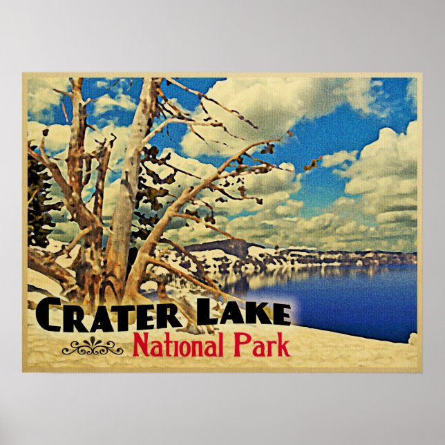 Nationalparken Crater Sjö Poster (Framsidan)