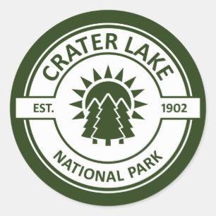 Nationalparken Crater Sjö Runt Klistermärke