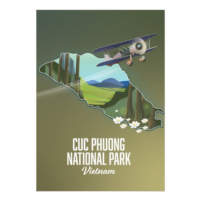 Nationalparken Cuc Phuong Vietnam karta Fototryck (Framsidan)