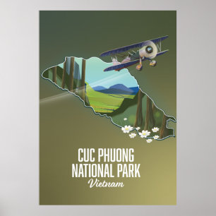Nationalparken Cuc Phuong Vietnam karta Poster