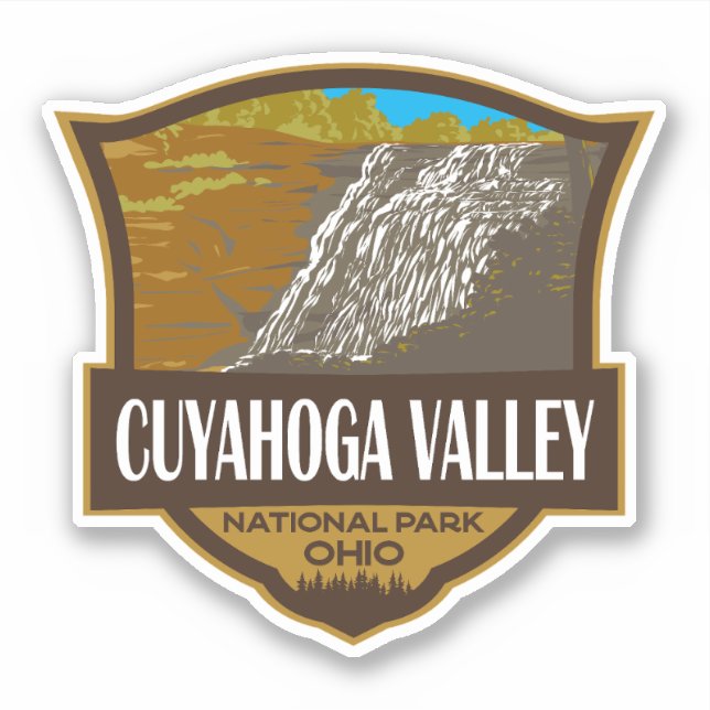 Nationalparken Cuyahoga Valley Illustration Travel Klistermärken (Framsida)