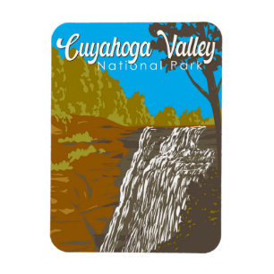 Nationalparken Cuyahoga Valley Illustration Travel Magnet