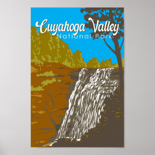 Nationalparken Cuyahoga Valley Illustration Travel Poster
