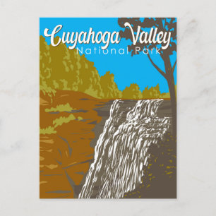 Nationalparken Cuyahoga Valley Illustration Travel Vykort