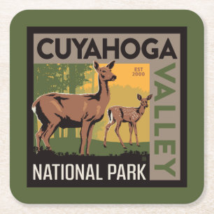 Nationalparken Cuyahoga Valley Ohio Underlägg Papper Kvadrat
