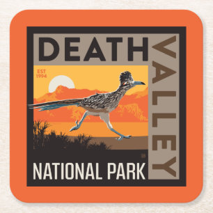 Nationalparken Dödsdalen Roadrunner Underlägg Papper Kvadrat