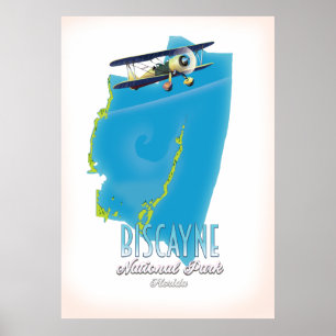 Nationalparken Florida karta Poster
