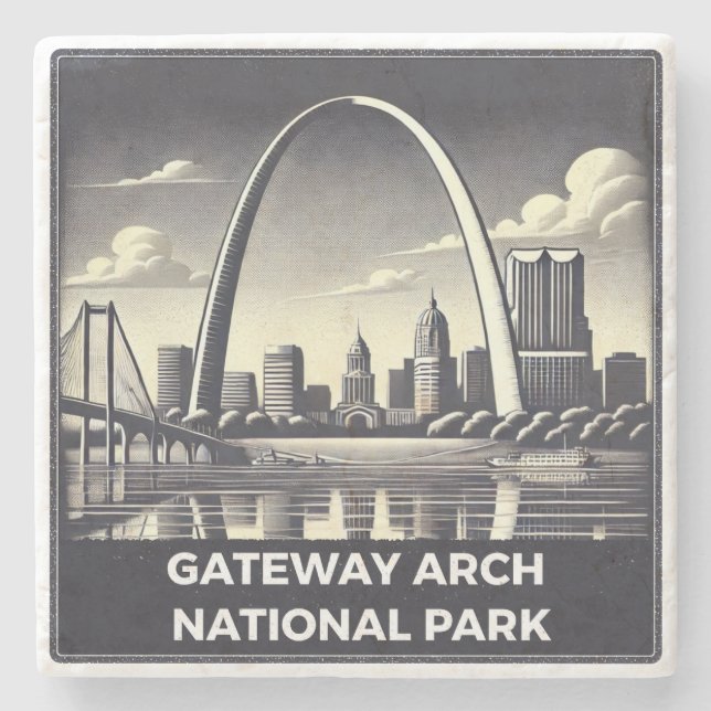 Nationalparken Gateway Arch Stenunderlägg (Framsidan)