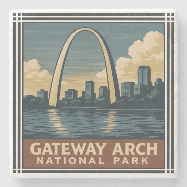 Nationalparken Gateway Arch Stenunderlägg (Framsidan)