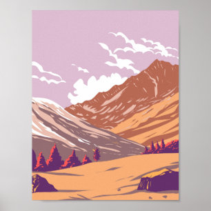 Nationalparken Gran Paradiso under Art Deco på hös Poster