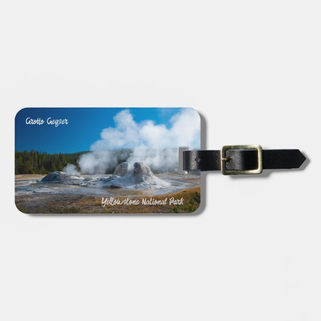 Nationalparken Grotto Geyser Yellowstone Bagagebricka (Horisontell Framsida)
