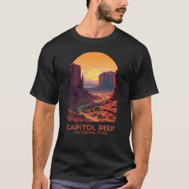 Nationalparken Huvudstad Reef - Desert Sunset T Shirt