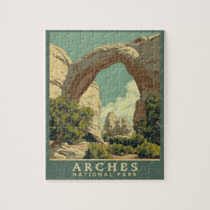 Nationalparken i Vibrant Retro-Stil Arches Pussel