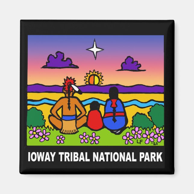Nationalparken Ioway Tribal Magnet (Framsidan)