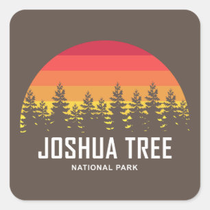 Nationalparken Joshua Träd Fyrkantigt Klistermärke