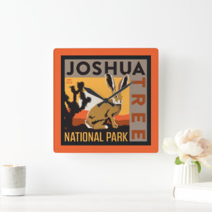 Nationalparken Joshua Träd Jackkanin Fyrkantig Klocka