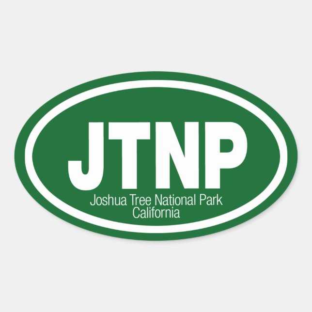 Nationalparken Joshua Träd Ovalt Klistermärke (Framsida)