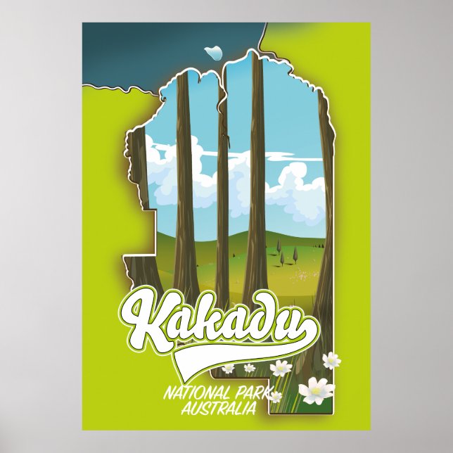 Nationalparken Kakadu Australien karta Poster (Framsidan)